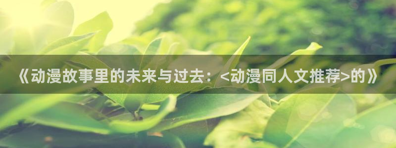 51动漫官网官方进入版本下载：《动漫故事里的未来与过去：<动漫同人文推荐>的》